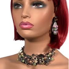 Betsey Johnson Halloween Statement Bib Necklace Skull Spider Cat Ghost Glow  Bead