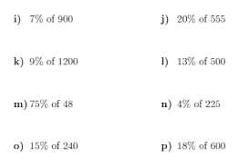 Percentage Of A Quantity Non Calculator Worksheet With Solutions Worksheets Math Worksheets Solutions