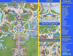 our free dfb printable to help you find all the fab 50 gold character statues in disney world the disney food blog