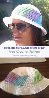 Color Splash Sun Hat Free Crochet Pattern Crochet Free Crochet Free Crochet Pattern