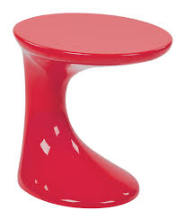 Slick Modern High Gloss Red Abs Plastic Side Table Red Accent Table Stylish Side Table Side Table