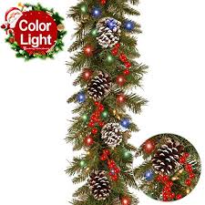 The christmas outdoor garland is something that you can find anywhere i.e., both online and offline stores. Christmas Garland With Lights Battery Operated Indoor Outdoor 10 Ft Garland Season Decorations For Mantel Stairs 50 Led Lights 18 Pine Cone 20 Red Berries Xmas Holiday Led Garland Lights Multicolor Buy Online