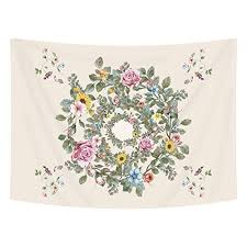 Accent wall painting just one wall a vibrant shade of green revives a dull room without a major color commitment. Ice Jazz Floral Tapestry Bright Green Flower Wall Tapestry Wildflower Wreath Wall Hanging For Living Room Decor Buy Online In Aruba At Aruba Desertcart Com Productid 97171053