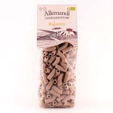 Pasta, mot italien qui signifie la pâte est aujourd'hui sur toutes les lèvres : Rigatoni Pates Bio 4 Farine De Cereales Allemandi 500 Gr