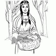 The first thanksgiving was a gathering of pilgrims and native americans, and these coloring pages can aid the discussion of the holiday's history. Native American Indian Food