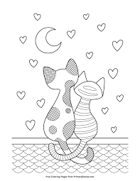 Cats In Love Coloring Page Free Printable Ebook In 2020 Love Coloring Pages Valentines Day Coloring Page Valentine Coloring Pages