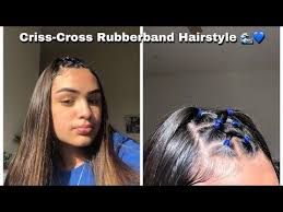 With these tiny accessories, you can secure hair close to the root to keep hair neat and pulled back. Criss Cross Rubberband Hairstyle Youtube Rubber Band Hairstyles Aesthetic Hair Natural Hair Styles