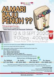 Sekali dua goreng je lepas tu kena buang. Cyberjaya Info On Twitter Anda Tak Sempat Nak Datang Ke Upm Untuk Pengumpulan Pakaian Terpakai Jangan Bimbang Minggu Depan Boleh Datang Ke Masjid Tuanku Mizan Zainal Abidin Di Presint 3 Putrajaya Https T Co Iwo5mkx31v