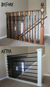 5 top scroll with collars on deck. Stair Railing Diy Makeover Home Remodeling Diy Home Remodeling Diy Stair Railing