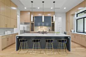 Engineered quartz countertops, matchstick tile and dark hardwood flooring. 75 Beautiful Contemporary Kitchen With Stone Slab Backsplash Pictures Ideas July 2021 Houzz