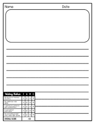 Lined paper with picture box. Writing Paper With Rubric Writing Paper With Picture Box Editable Templates
