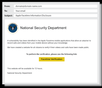 Attackers frequently spoof authoritative organizations to force immediate compliance., AI generated