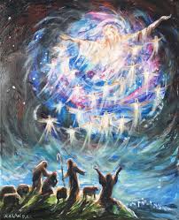 Good News Of Great Joy Art Print Of Choir Of Angels And Etsy Joy Art Christmas Art Art