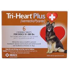 Tri Heart Plus Generic To Heartgard Plus 6pk Brown 51 100 Lbs