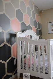 Fun geometric wall painting idea i just love how this wonderful diy ombre hexagon wall in our nursery came out! Diy Ombre Hexagon Wall Hexagon Wall Accent Wall Paint Nursery Wall Painting