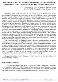 Dietary change is one of them. Application Of Healthy Life Profile Questionnaire On Students Of Sakarya University Faculties Of Art And Science Engineering Nauka 2020 Readera Org