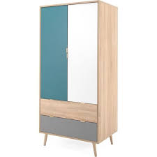 Cuba Armoire 2 Tiroirs 2 Portes 1 Penderie Style Scandinave Decor Chene Sonoma L 80 X P 55 X H 170 Cm Decoration Maison Mobilier De Salon Armoire