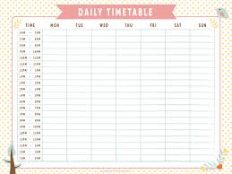 Daily Timetable Whimsical By Apparate On Deviantart In 2020 Study Planner Printable Study Timetable Template Table Template