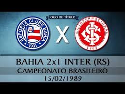 Já para o internacional, vale todo esforço para finalmente vencer fora de seu estádio, contra o forte time do bahia. Bahia 2x1 Internacional Rs Campeonato Brasileiro 1988 Final 15 02 1989 Jogo Completo Youtube