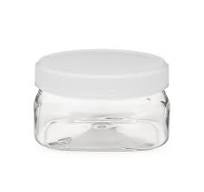 4 oz Clear PET Plastic Square Designer Jars - 2846B01CLR