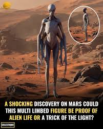Space - A striking image taken by a Mars rover has ignited global debate, showing what appears to be a mysterious humanoid figure standing on the surface of Mars. This figure has