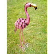 This fun flamingo will make a statement in any yard. Metal Flamingo Garden Ornament The Loft