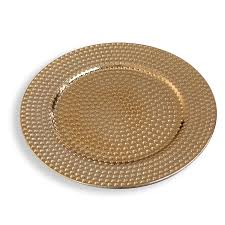 White dish sets are versatile dining table picks. 13 Plastic Charger Plate C 24 Pack Gold