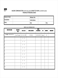 Training Attendance Sheet Format Word