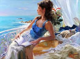 Image result for tranh ve thieu nu dep nhat
