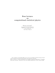 Thus, it is an ideal continuation of the lecture introduction to computational physics of the autumn semester. 4lectures Statistical Physics Pdf Markov Chain Monte Carlo Method