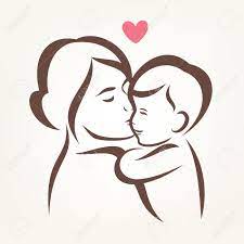 Mother And Son Stylized Vector Silhouette, Outlined Sketch Of Mom And Child  Royalty Free SVG, Cliparts, Vectors, and Stock Illustration. Image 38998743.