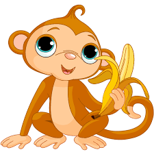 Big Eyed Monkey Monkeys Funny Monkey Illustration Monkey And Banana