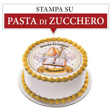 Torta per cresima con pasta di zucchero. Cialda Personalizzata Cresima Tonda Stampa Su Pasta Di Zucchero