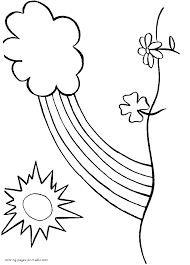 Coloring the beautiful pictures of nature scenery such as beach, mountain, under ocean, forest, lakes, waterfall, etc. Coloring Pages Nature Landscape With The Rainbow Coloring Pages Printable Com