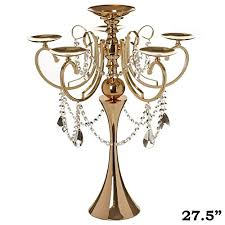 Gold candle holder stick table candlestick xmas wedding dinning decoration. Tableclothsfactory 27 5 Tall Gold Metal Candelabra Chandelier Votive Candle Holder Wedding Centerpiece With Acrylic Chains Buy Online In Dominica At Dominica Desertcart Com Productid 52789172