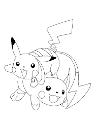 Coloriage pikachu pokemon à imprimer. Coloriage Pokemon Raichu Et Pikachu