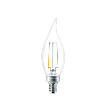 Philips 25 Watt Equivalent B11 Dimmable Edison Glass Led Candle Light Bulb Bent Tip Candelabra Base Soft White 2700k 477802 The Home Depot