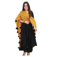 Punjabi patiala simple plain suit phulkari dupatta indian salwar kameez custom stitched black color silk ethnic dress for women and girls. Buy Q Tube Women S Rayon Plain With Printed Dupatta Semi Stitched Plazzo Style Salwar Suit Black Color Qtm508 At Amazon In