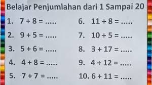 Setelah itu, anda dapat menambahkan atau mengambil piring tersebut untuk dihitung kembali oleh si kecil. Belajar Penjumlahan Dari 1 Sampai 20 Untuk Anak Tk Paud Dan Sd Kelas 1 Youtube