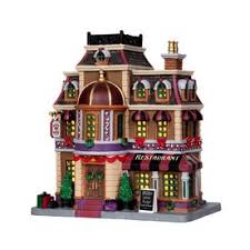 Carole Towne Christmas Porcelain Lighted Dally Hotel Restaurant Maison De Noel Noel Maison