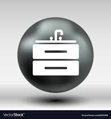 kitchenware sink basin icon button logo