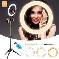 Amazon Com 10 Selfie Ring Light With Tripod Stand And 3 Phone Holder For Tiktok Youtube Photography Live Makeup Mountdog Led Circle Lights For Iphone Android 3 Light Modes 11 Brightness Level Camera