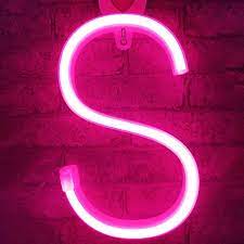 Pink Led Neon Letters Light Up Alphabet Sign Marquee Letter Decor Night Lights For Birthday Party Anniv Neon Letter Lights Marquee Letters Decor Light Letters