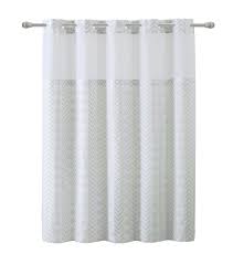 On the other hand, long shower curtains that bunch and trail on the floor come with their own set of problems. Extra Long Hookless Colorblock Shower Curtain With Snap On Liner Green Shower Curtains Home Garden Worldenergy Ae