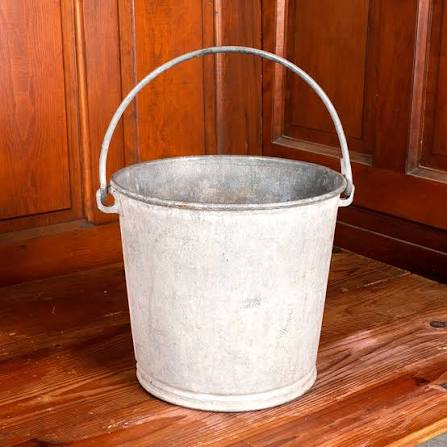 Vintage Galvanized Pail Bucket with Handle