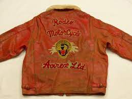 Avirex Usa Vintage Leather Jacket Rodeo Motor Cycle Leopard Orange Sz Xxl Vintage Leather Jacket Mens Outfits Avirex