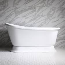 Home / bath / bathtubs / freestanding bathtubs / one piece / acrylic / chand series 5.58 ft. 58 Hotel Collection Swedish Slipper Pedestal Tub With Base