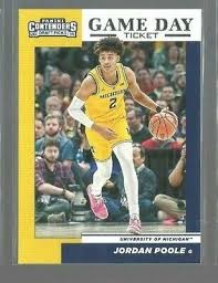 2019 20 Panini Contenders Draft Picks 17 Jordan Poole Ref 71916 In 2020 Cards Jordans Michigan