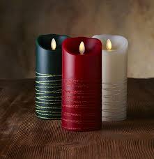 Glitter Ribbon Luminara Pillar Candle Pillar Candles Luminara Candles Candles