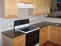 Tile Backsplash And Granite Countertops Diy Kitchen Remodel Subway Tile Design Brown Granite Countertops